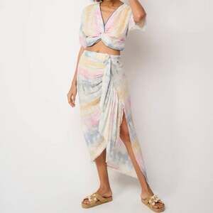 ZL Europe Basique Boho Skirt Hi-Low Midi vacation Resort Beach size M